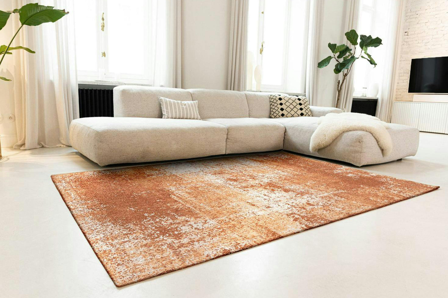 Louis De Poortere | Virgin Land Mars Eco Rug | Orange | 140 x 200 cm-2