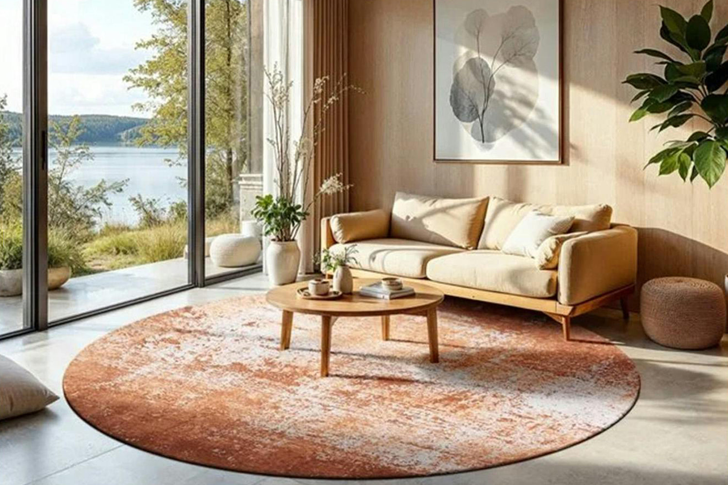 Louis De Poortere | Virgin Land Mars Eco Round Rug | Orange | 240 x 240 cm-2