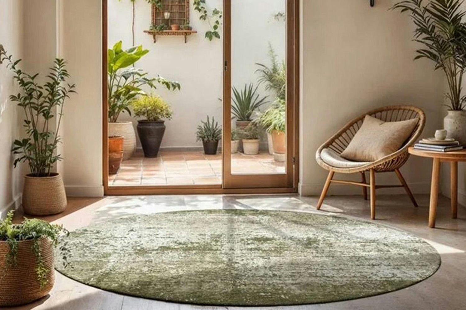 Louis De Poortere | Virgin Land Uranus Eco Round Rug | Green | 240 x 240 cm-2