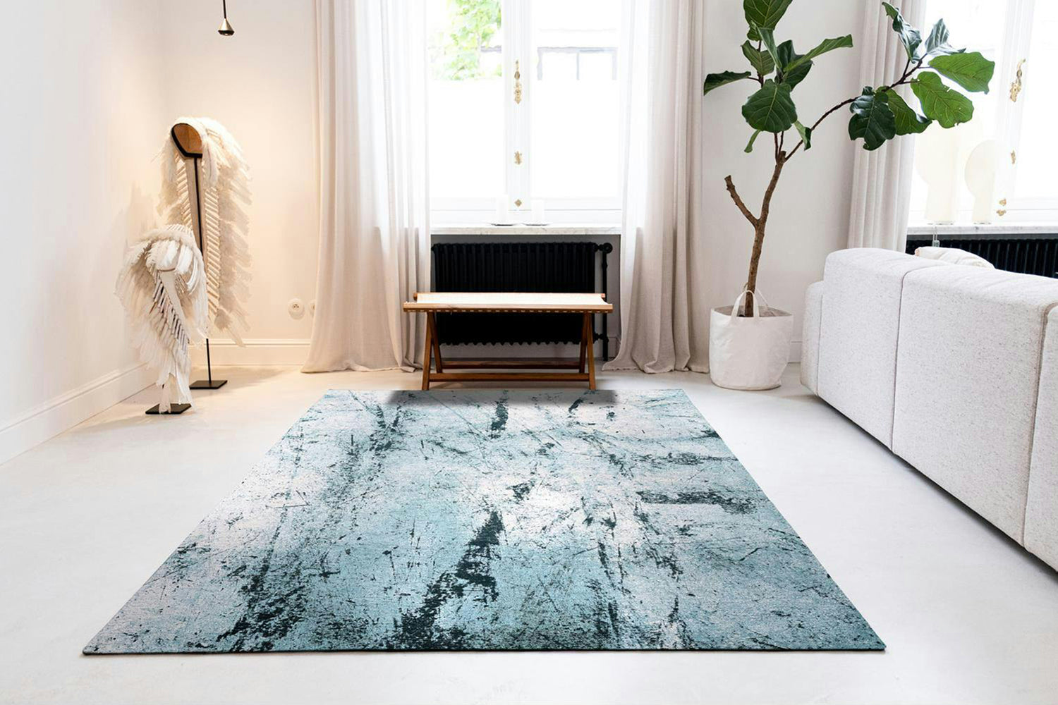 Louis De Poortere | Sol Dragonfly Eco Rug | Blue | 80 x 150 cm-2