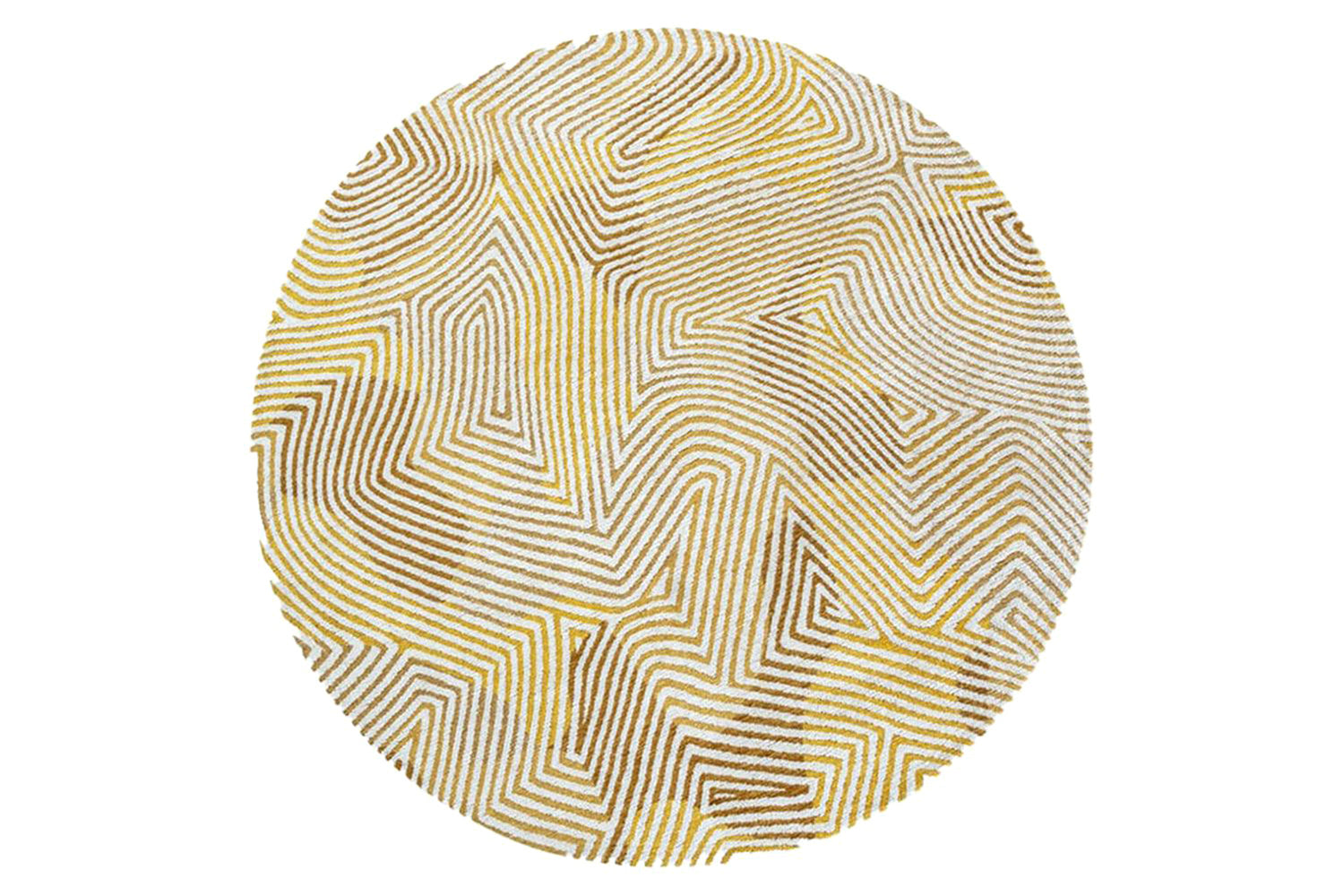 Louis De Poortere | Coral Indoor Eco Round Rug | Yellow | 140 x 140 cm