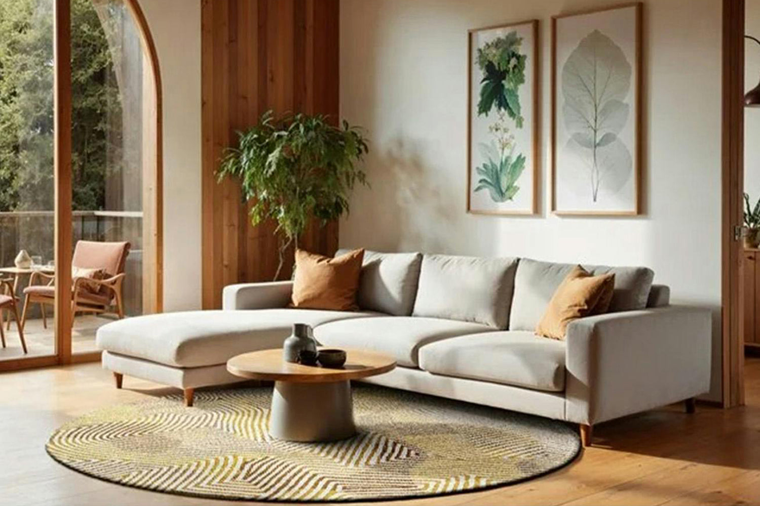 Louis De Poortere | Coral Indoor Eco Round Rug | Yellow | 140 x 140 cm-2