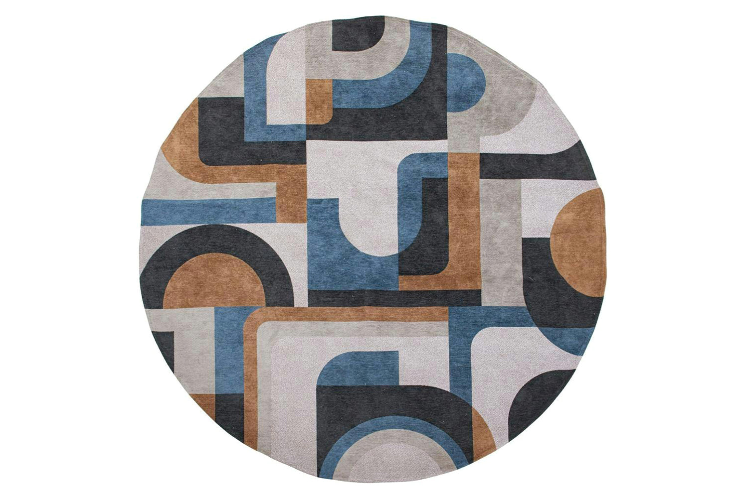 Louis De Poortere | Module Eco Round Rug | Camel Blue | 240 x 240 cm