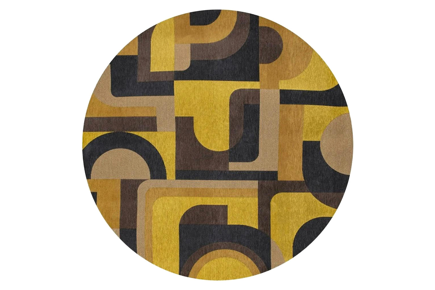 Louis De Poortere | Module Eco Round Rug | Yellow Meyer | 140 x 140 cm