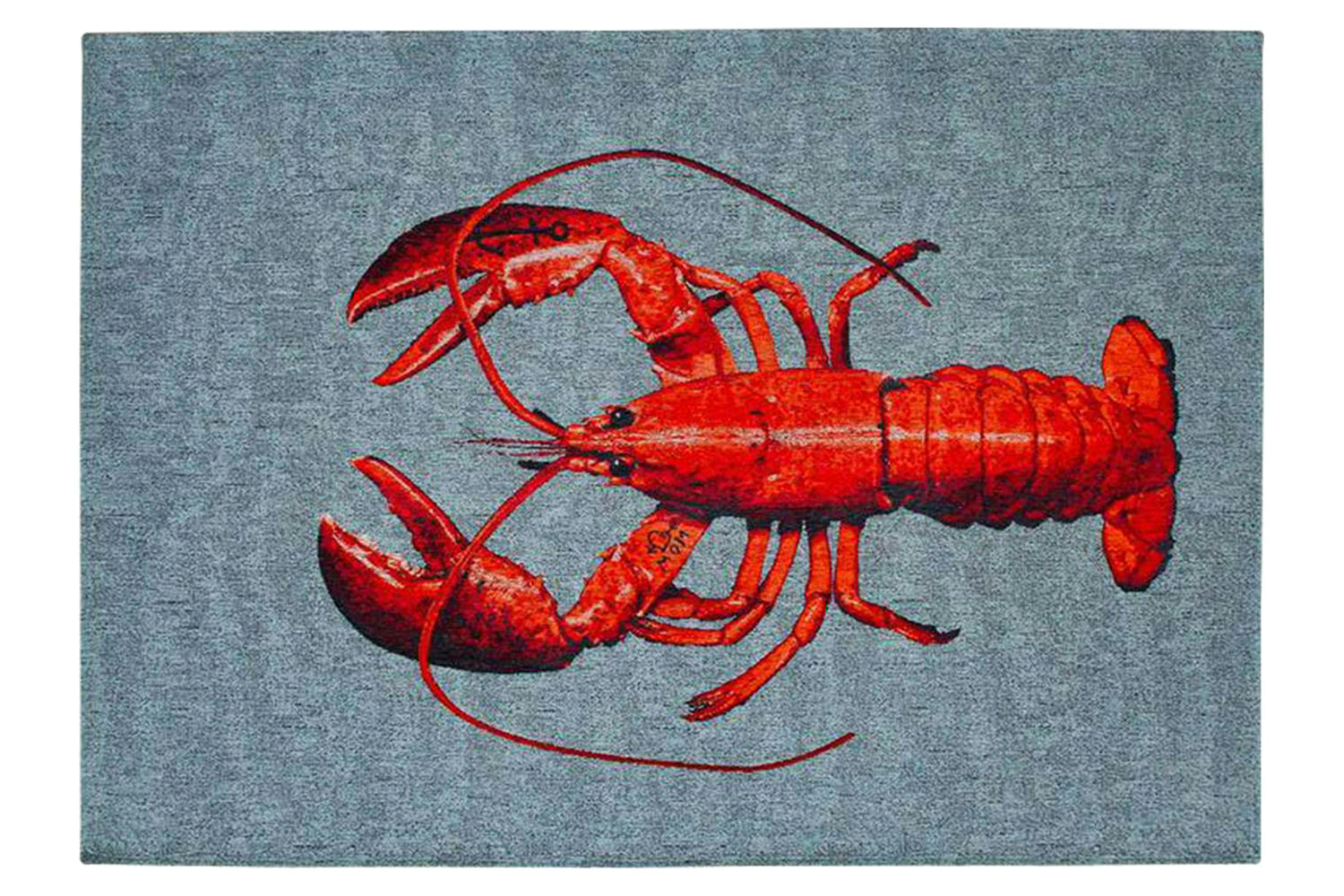 Louis De Poortere | Lobster Steam Indoor Eco Rug | Red/Grey | 100 x 140 cm