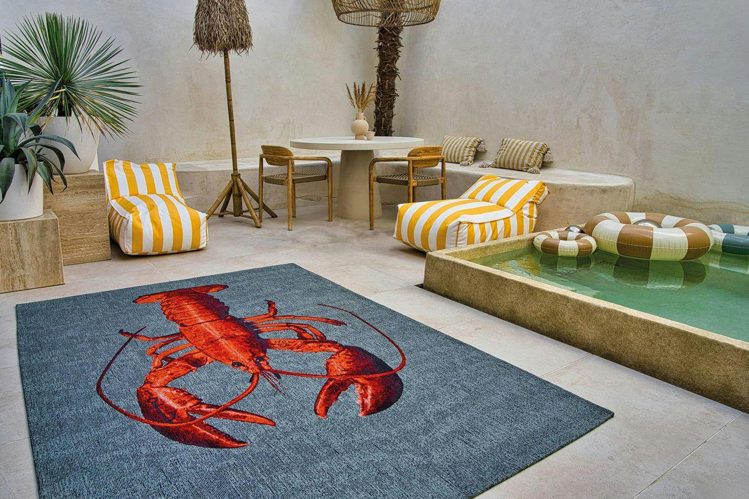 Louis De Poortere | Lobster Steam Indoor Eco Rug | Red/Grey | 200 x 280 cm-2