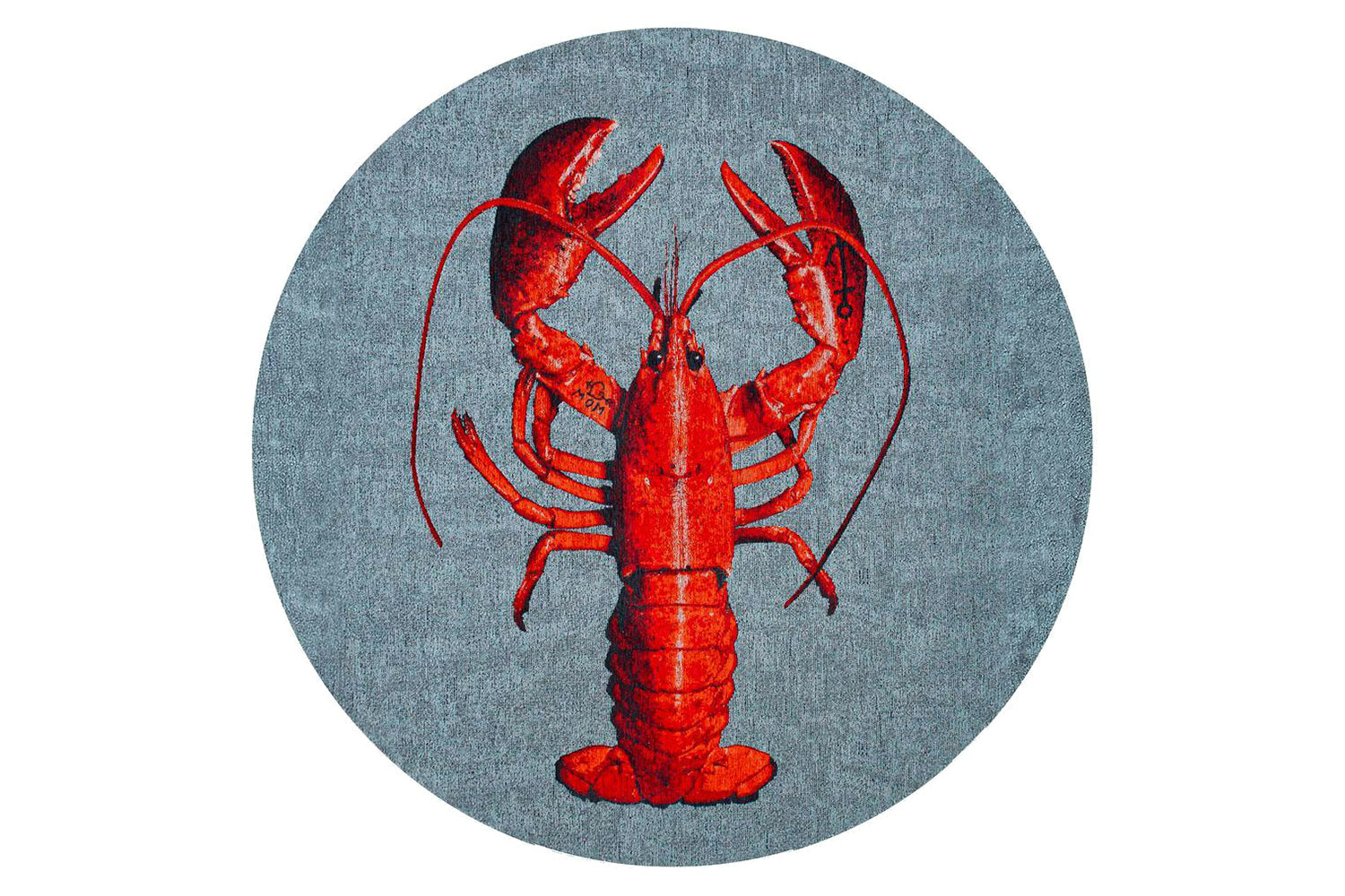 Louis De Poortere | Lobster Steam Indoor Eco Round Rug | Red/Grey | 240 x 240 cm