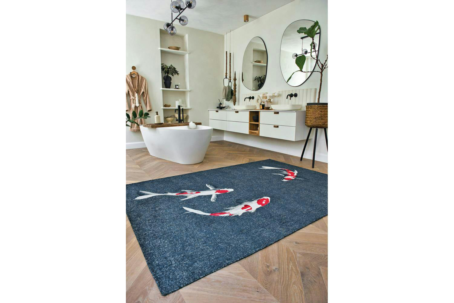 Louis De Poortere | Koi Indoor Eco Rug | Blue | 100 x 140 cm-2