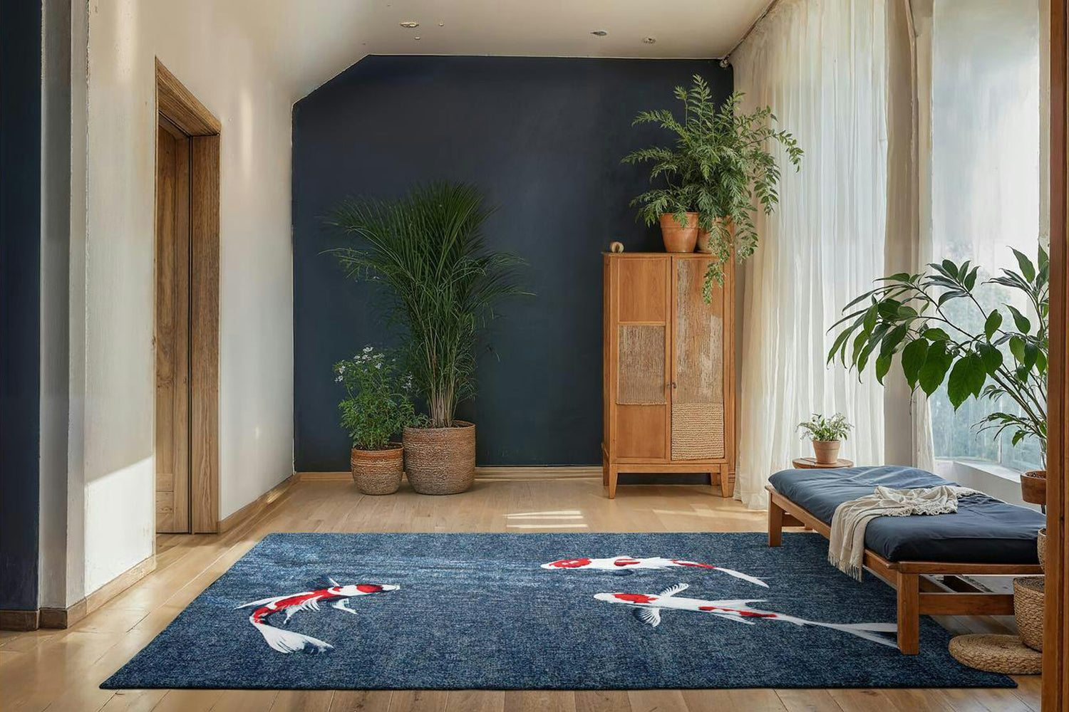Louis De Poortere | Koi Indoor Eco Rug | Blue | 100 x 140 cm-8