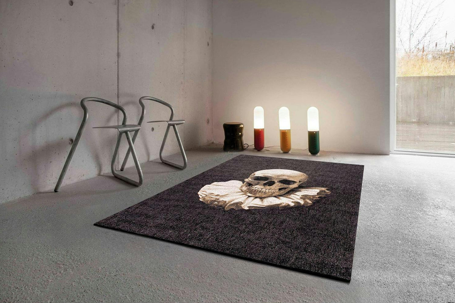Louis De Poortere | Momento Mori Funny Bones Eco Rug | Black | 140 x 200 cm-2