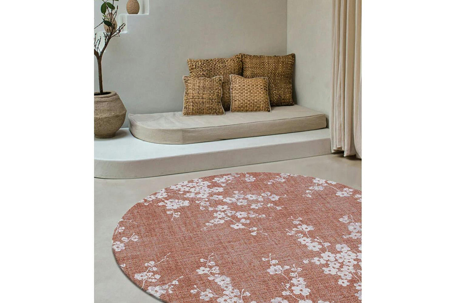 Louis De Poortere | Sakura Eco Round Rug | Pink | 140 x 140 cm-2