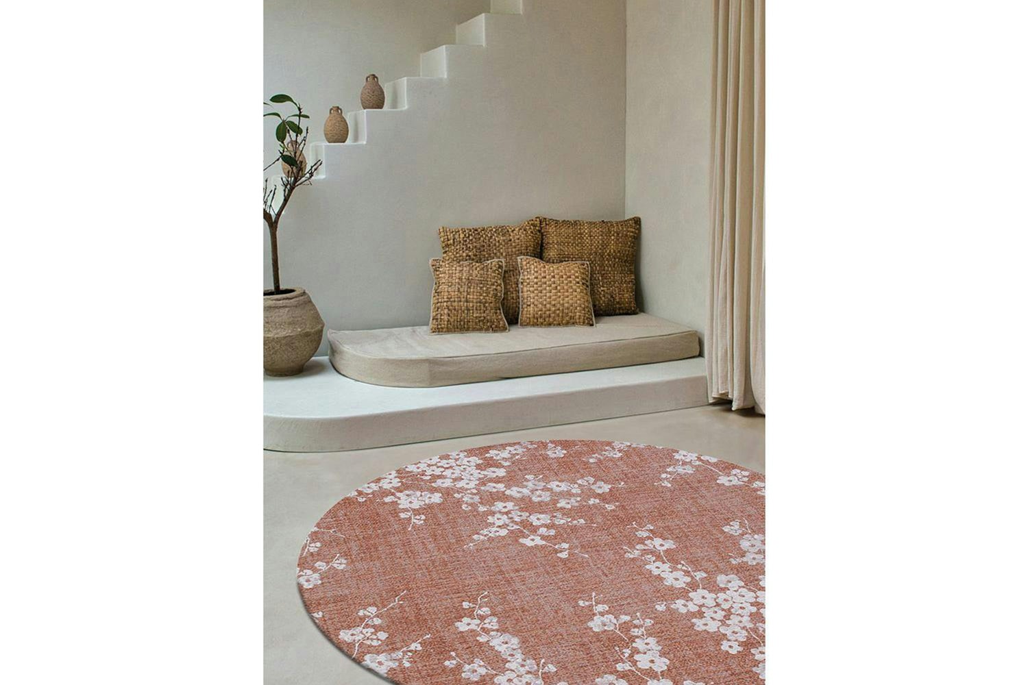 Louis De Poortere | Sakura Eco Round Rug | Pink | 240 x 240 cm-2
