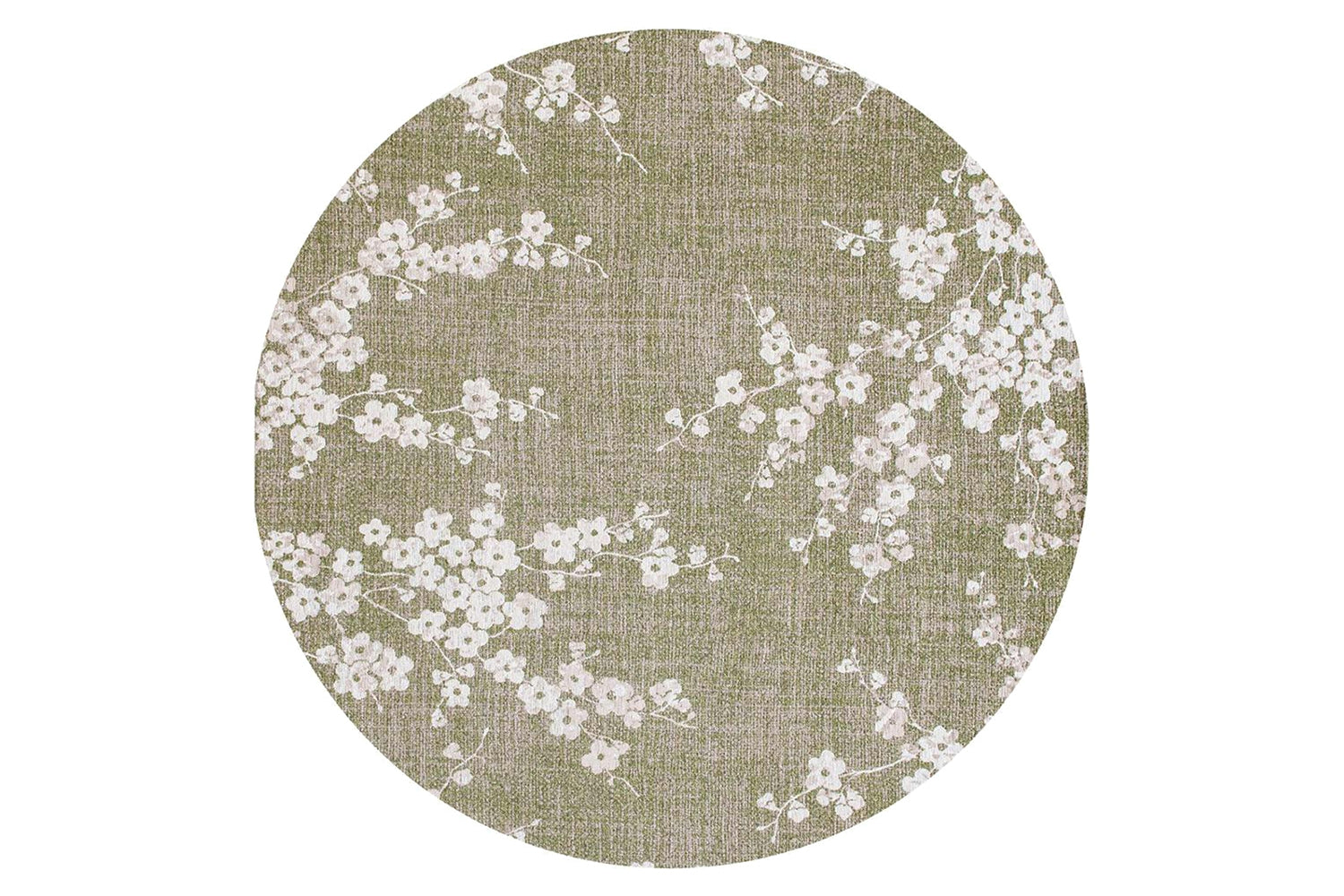 Louis De Poortere | Sakura Wet Garden Eco Round Rug | Green | 140 x 140 cm