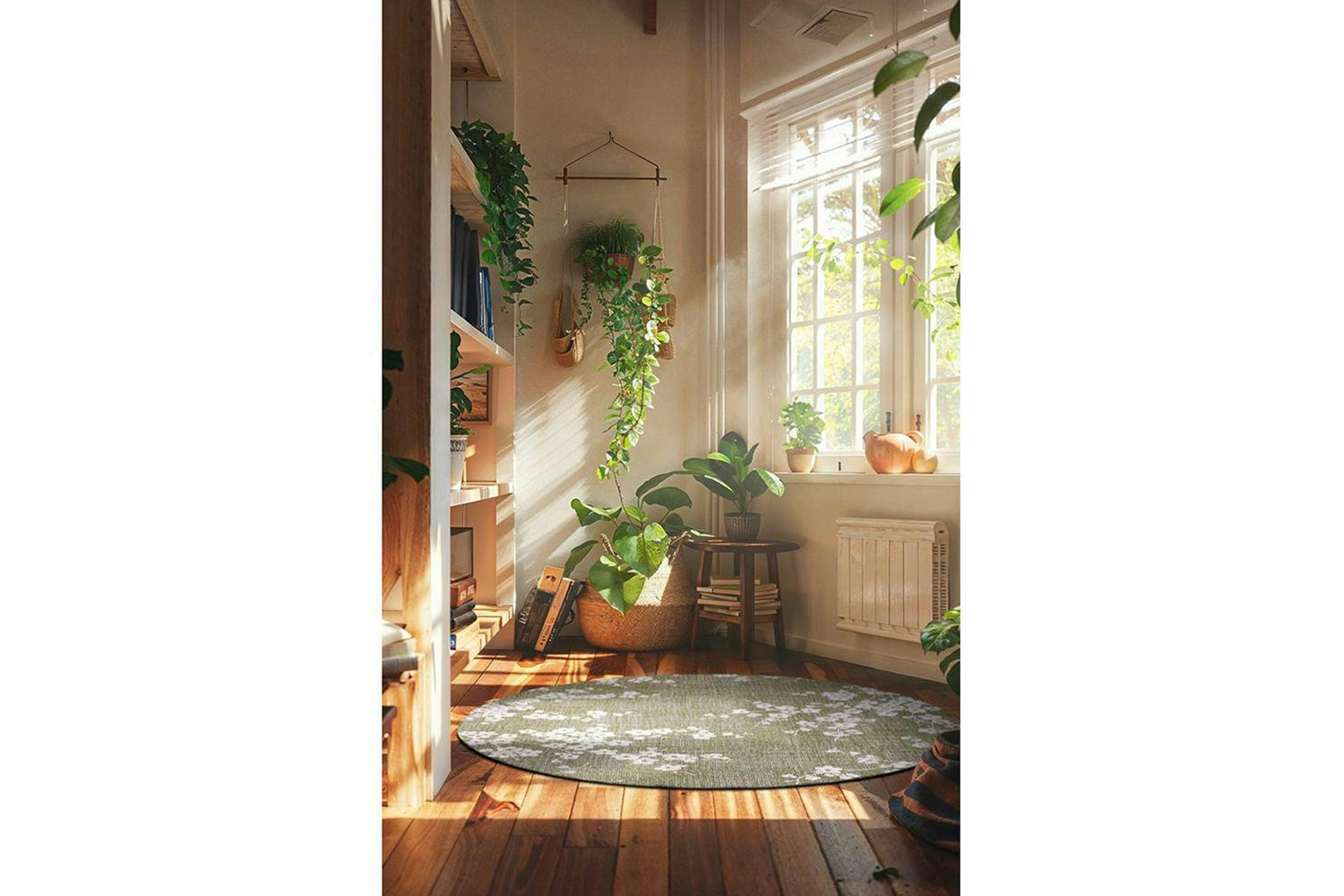 Louis De Poortere | Sakura Wet Garden Eco Round Rug | Green | 140 x 140 cm-2
