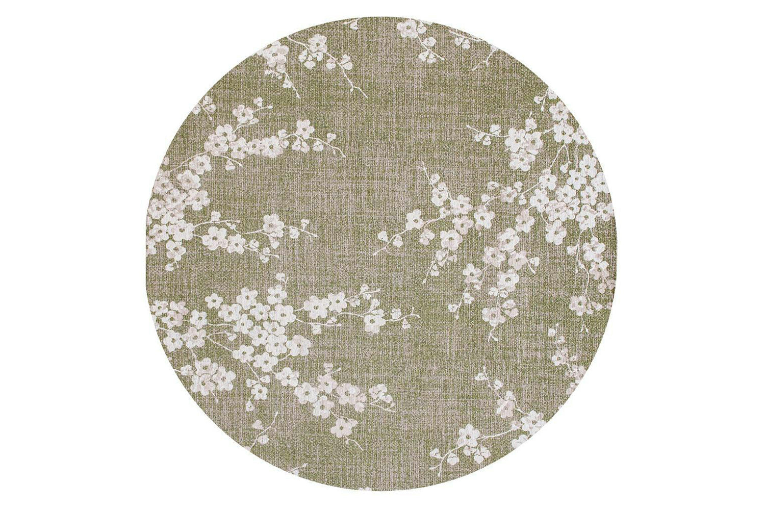 Louis De Poortere | Sakura Wet Garden Eco Round Rug | Green | 240 x 240 cm
