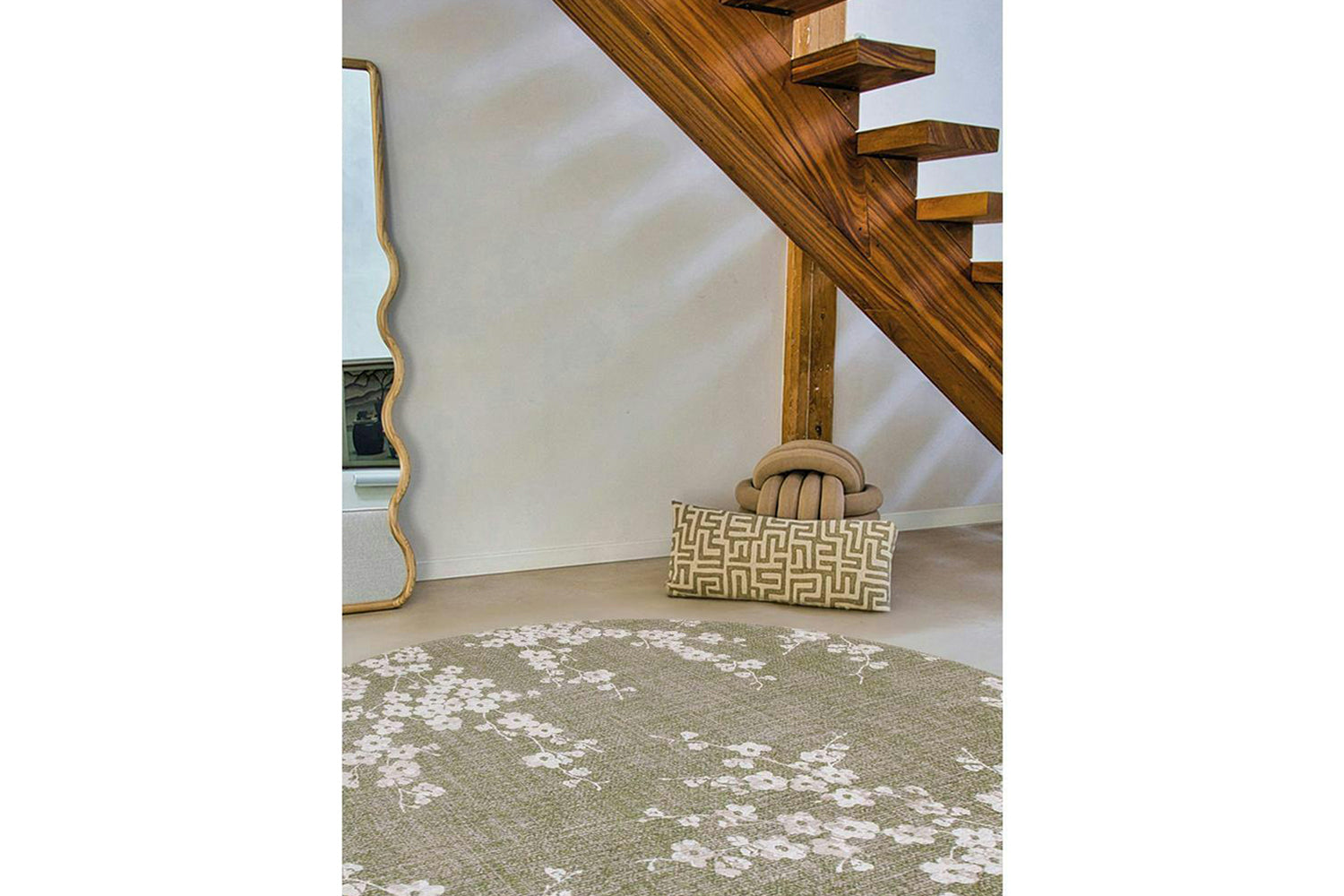 Louis De Poortere | Sakura Wet Garden Eco Round Rug | Green | 240 x 240 cm-3