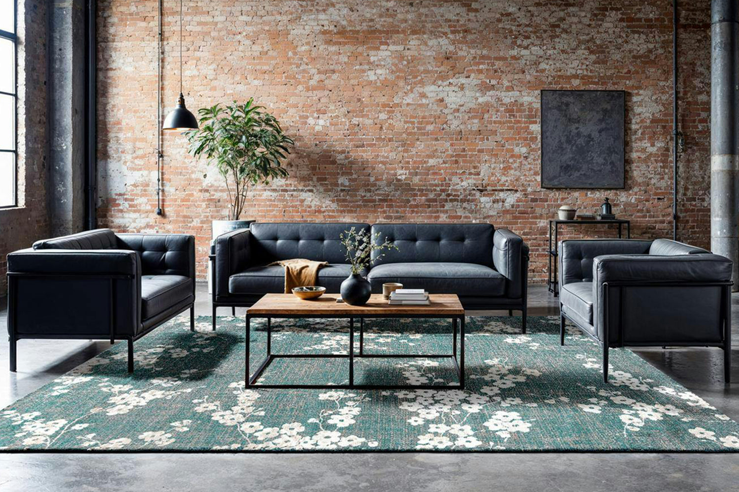 Louis De Poortere | Sakura Eco Rug | Blue/Beige | 80 x 150 cm-2