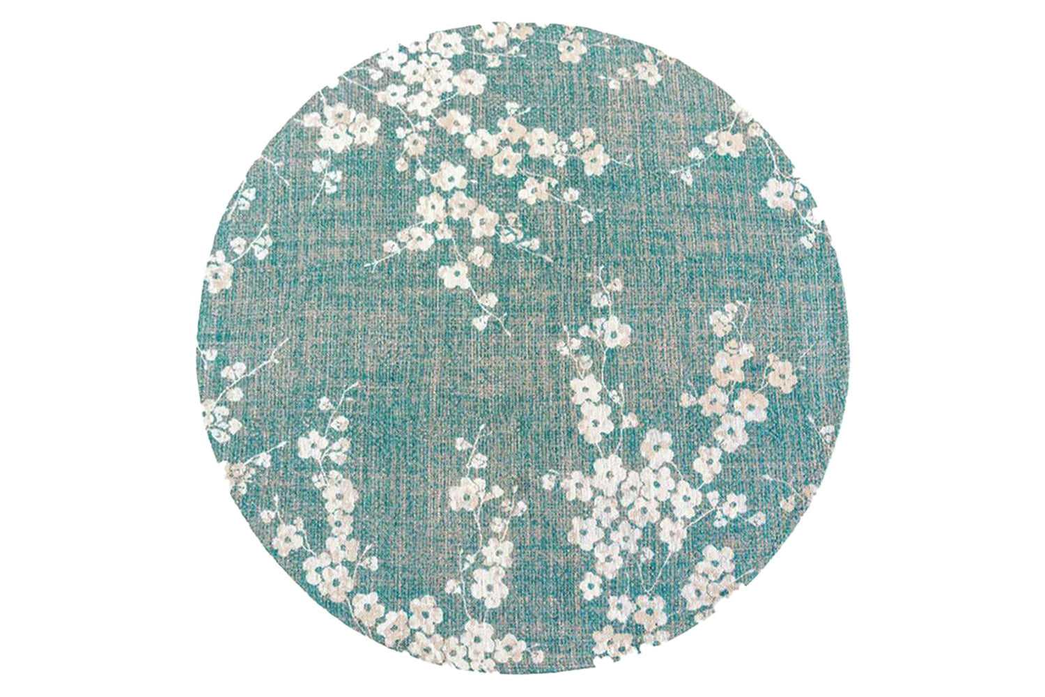 Louis De Poortere | Sakura Eco Round Rug | Blue/Beige | 140 x 140 cm