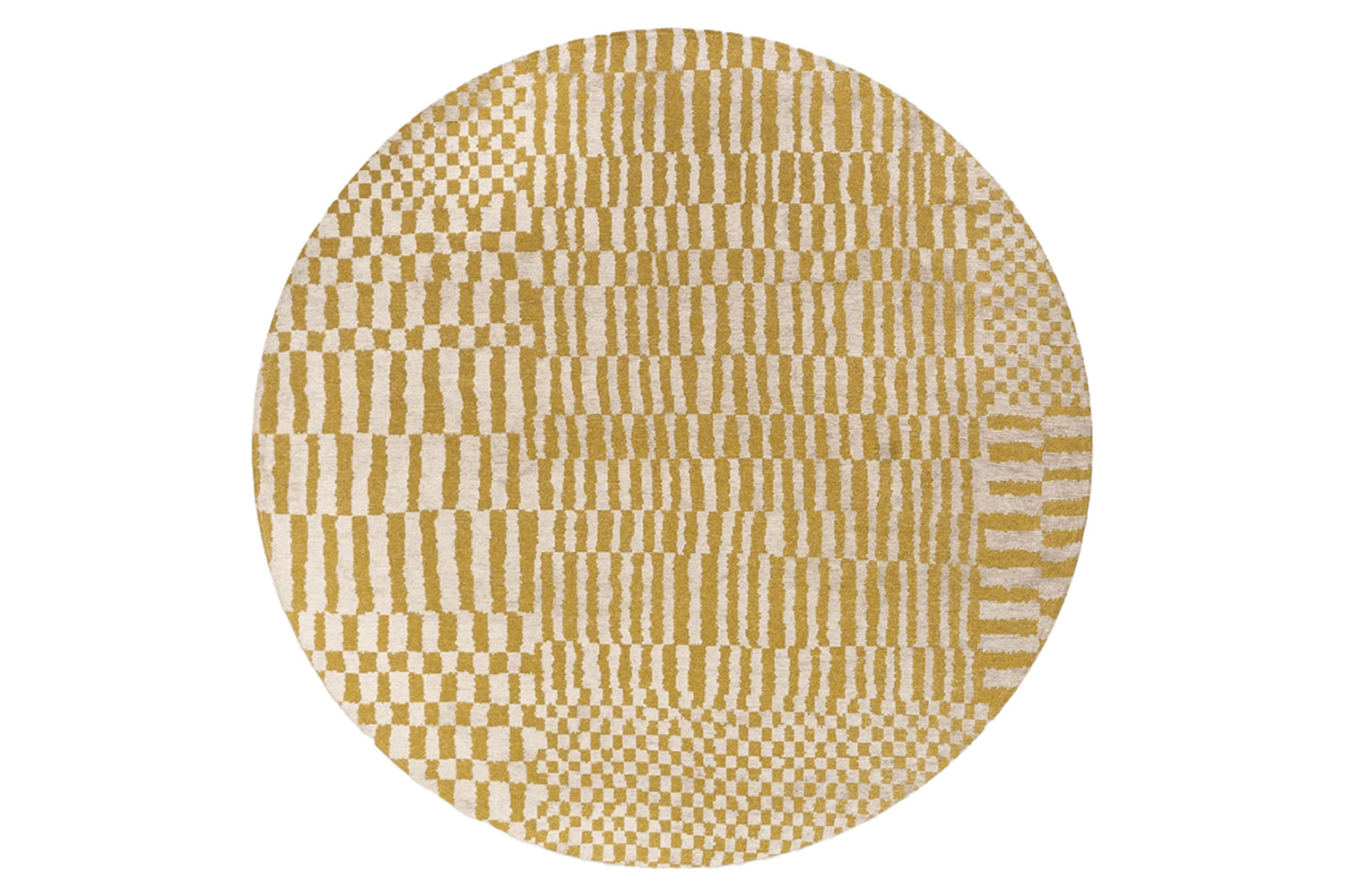 Louis De Poortere | Berber Erg Indoor Eco Round Rug | Yellow | 140 x 140 cm