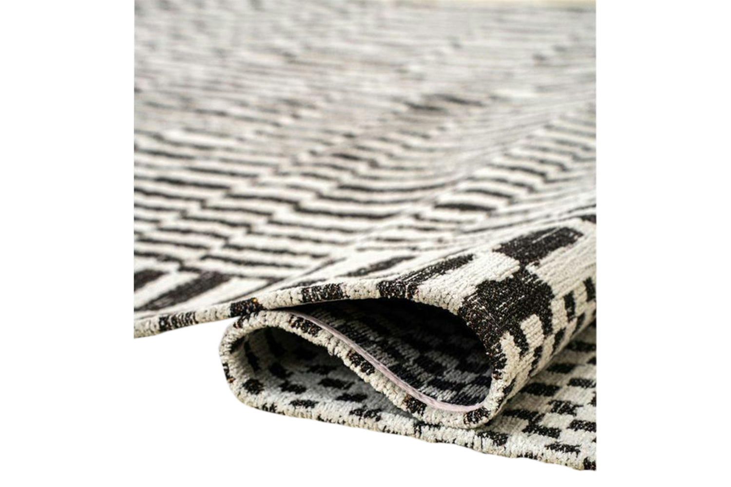 Louis De Poortere | Berber Caidal Indoor Eco Round Rug | Black/White | 140 x 140 cm-2