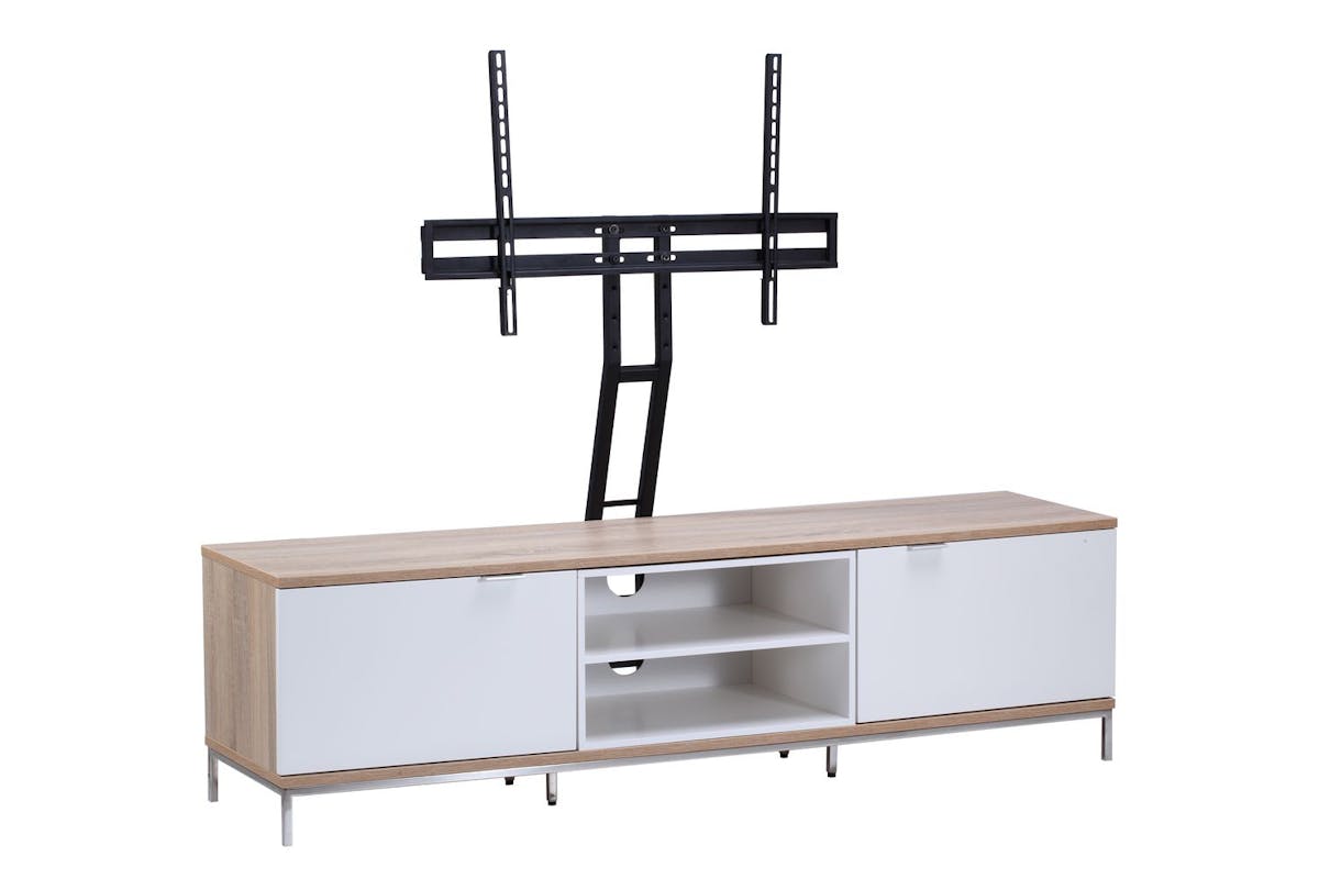 Alphason Chaplin Cabinet 1600 TV Unit | Light Oak & White-2