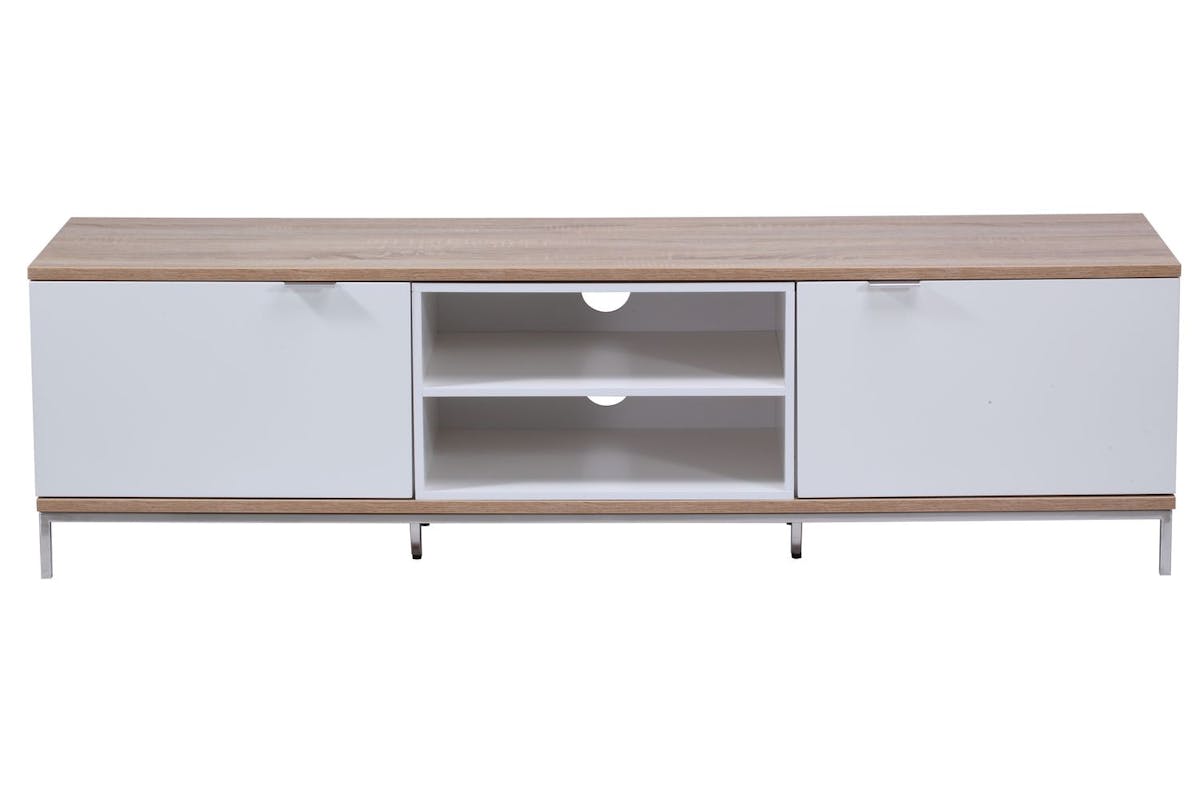Alphason Chaplin Cabinet 1600 TV Unit | Light Oak & White-3