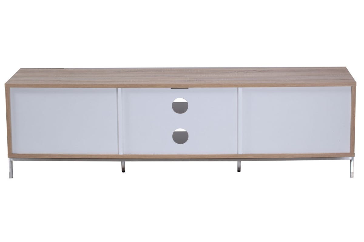 Alphason Chaplin Cabinet 1600 TV Unit | Light Oak & White-5