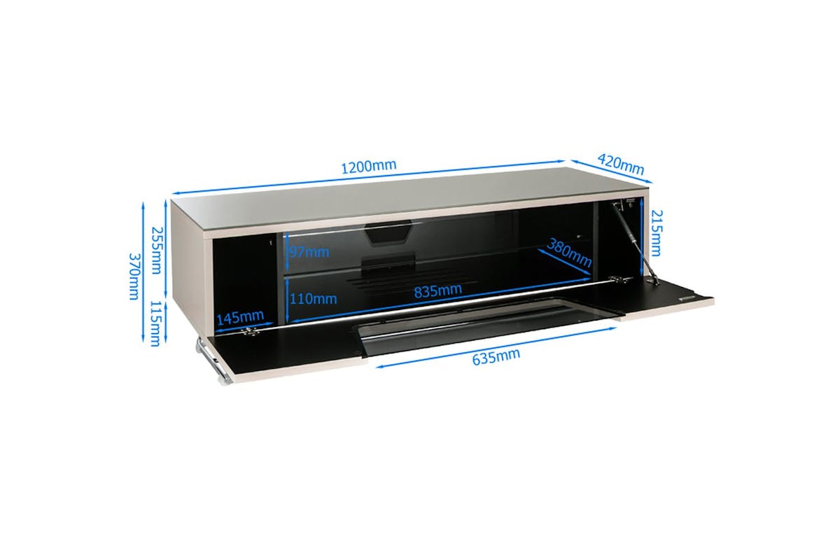 Alphason Chromium Cab 1200 Sleek TV Unit | Black-5