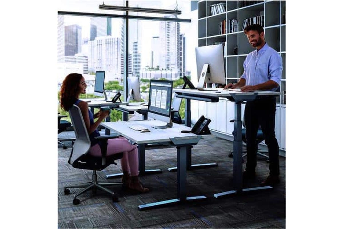 Levado Office Desk | Height Adjustable | 140 Cm | White-2