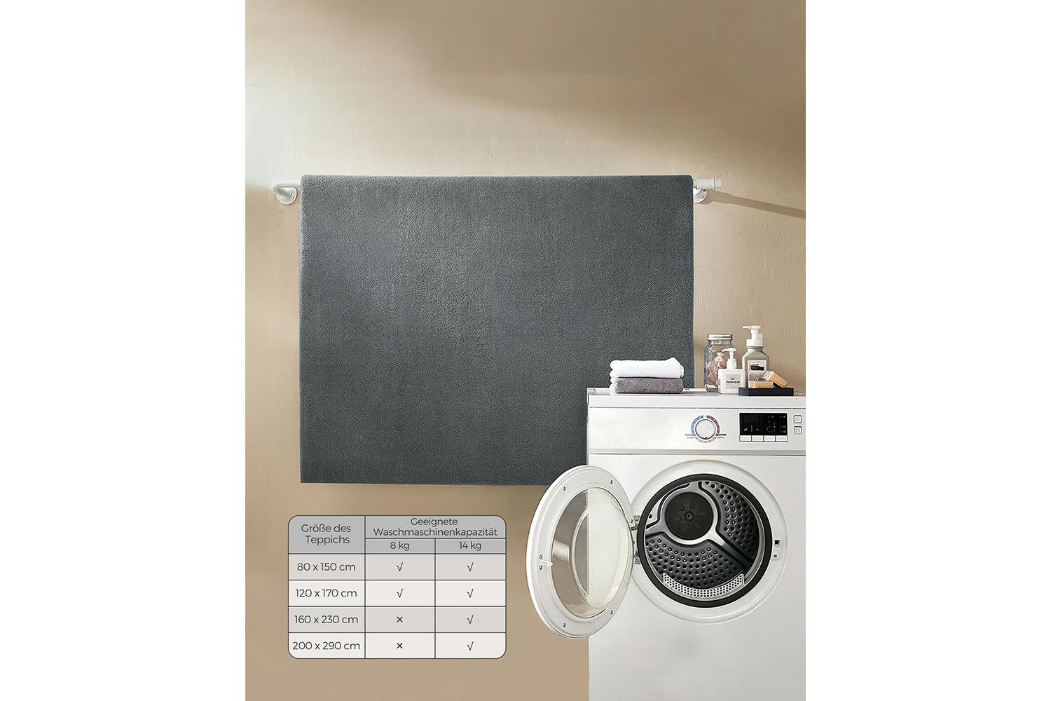 Songmics | Area Rug | Grey | 80 x 150 cm-6