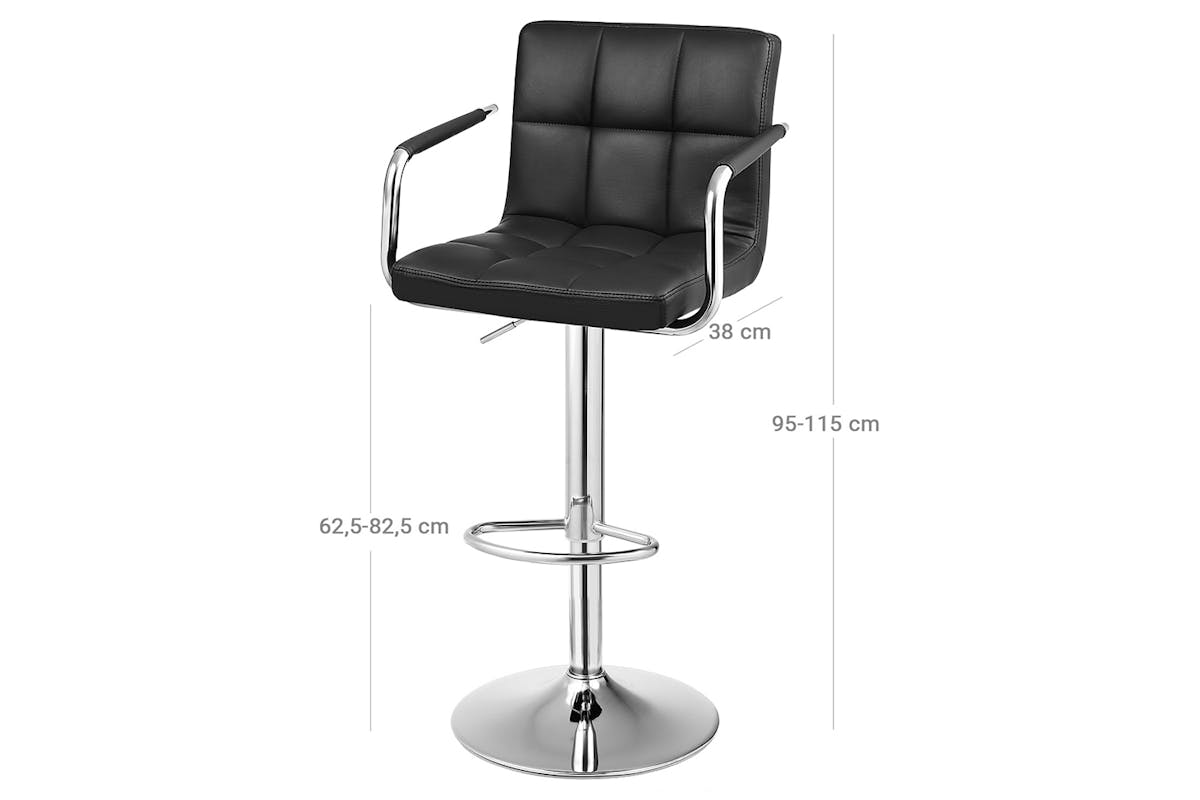 Songmics Adjustable Bar Stools with Backrest | Set of 2 | Black-6
