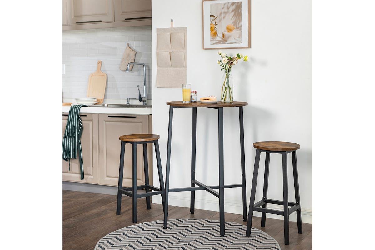 Vasagle Bar Stools | Rustic Brown/Black | Set of 2-5