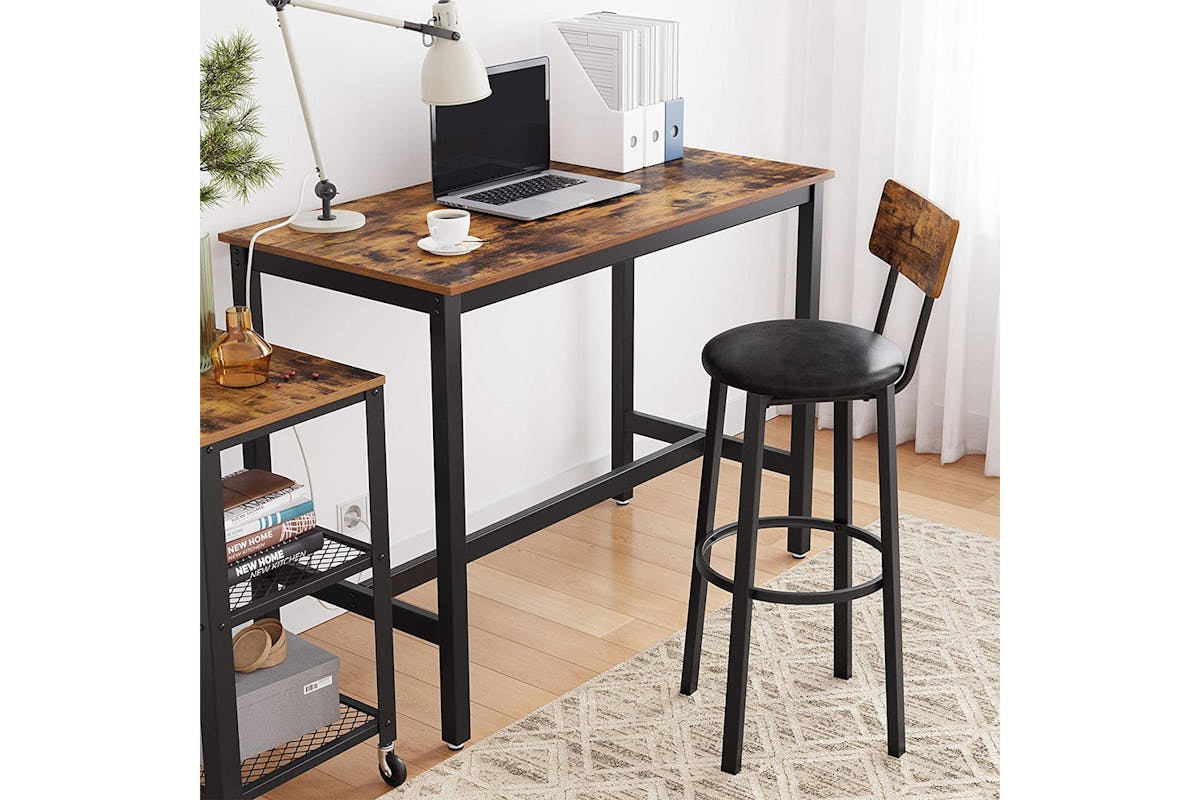 Vasagle Bar Stools | Set of 2 | Rustic Brown/Black-5