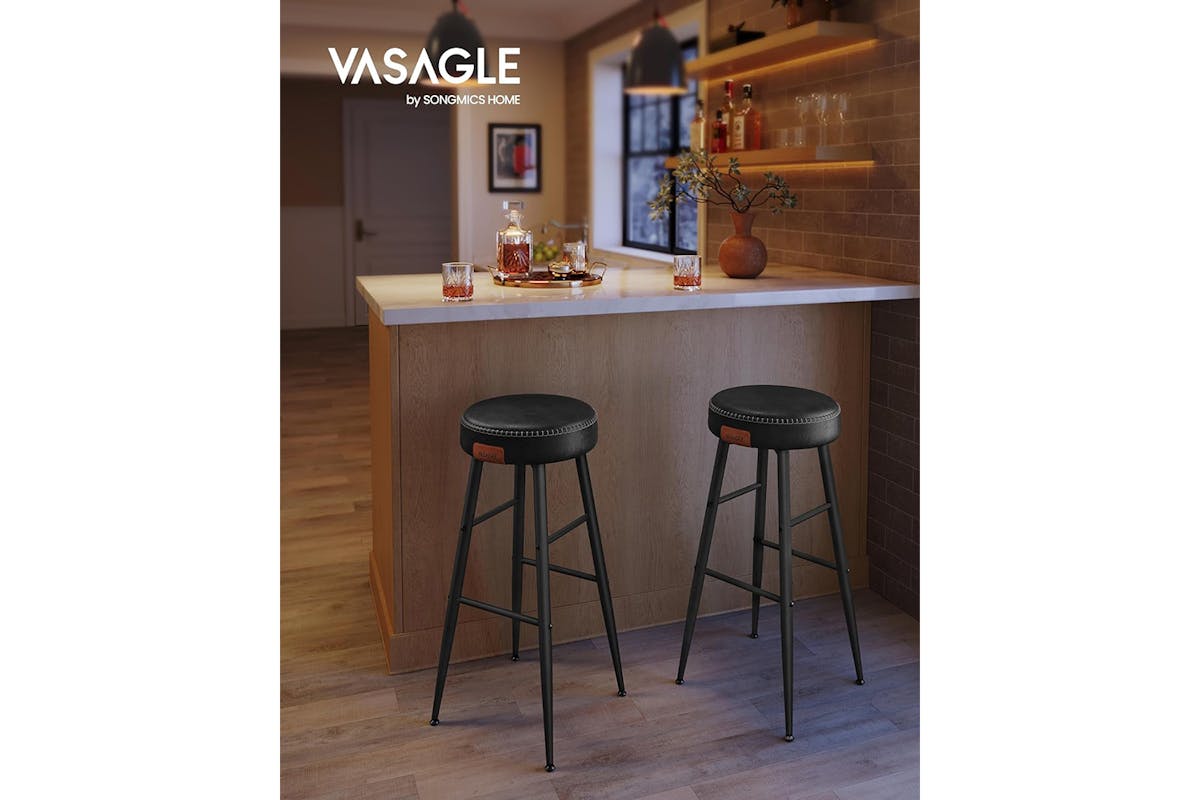 Vasagle EKHO Collection Bar Stools | Set of 2 | Black-2