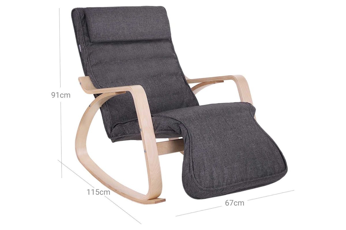 Songmics Rocking Chair | Dark Grey-7