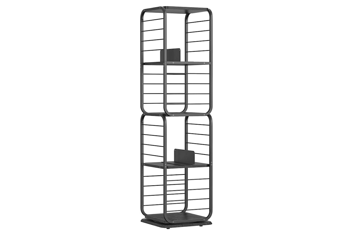 Vasagle 4 Tier Bookshelf with Bookends | Ebony Black/Ink Black