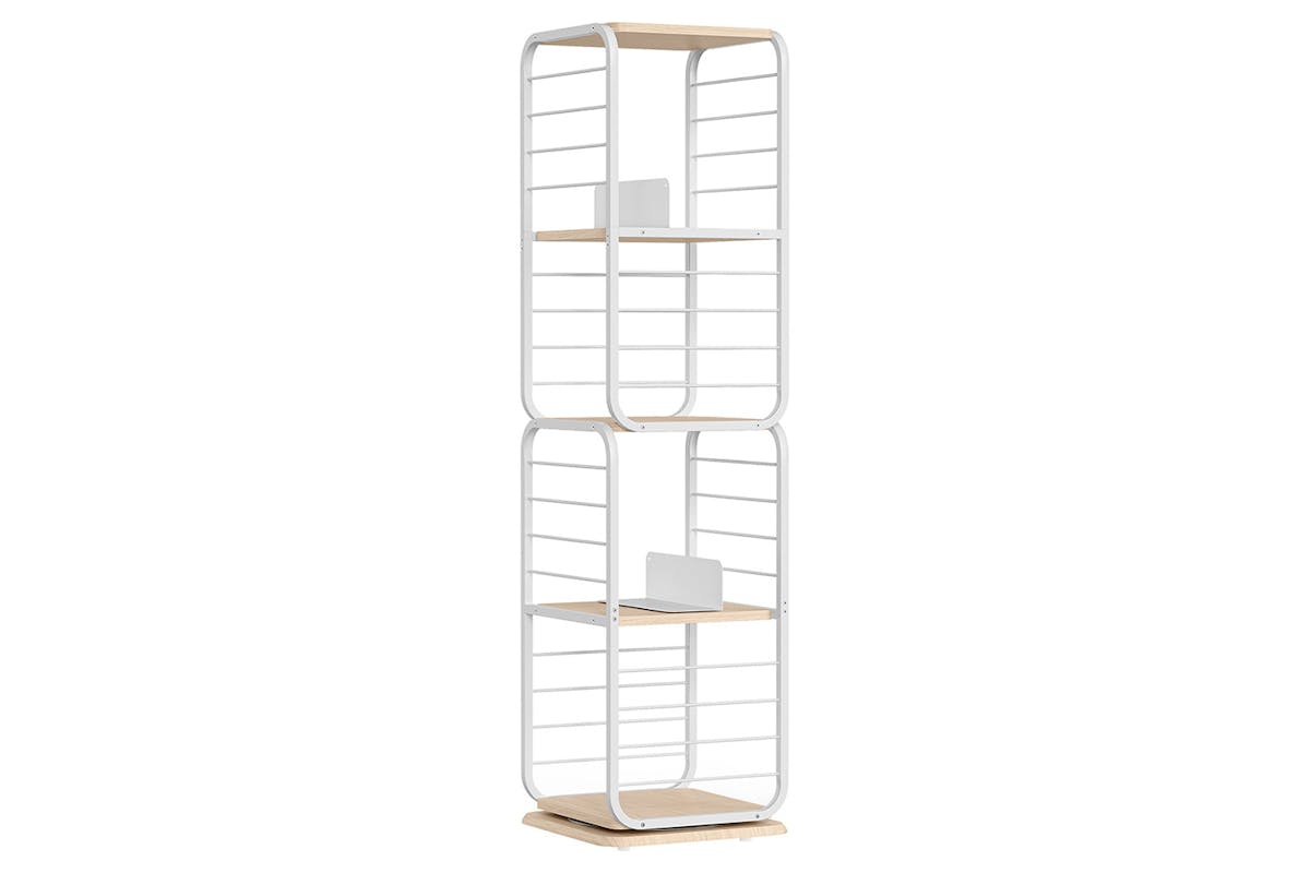 Vasagle Bookshelf with Bookends | 4 Shelves | Natural Beige/Cloud White
