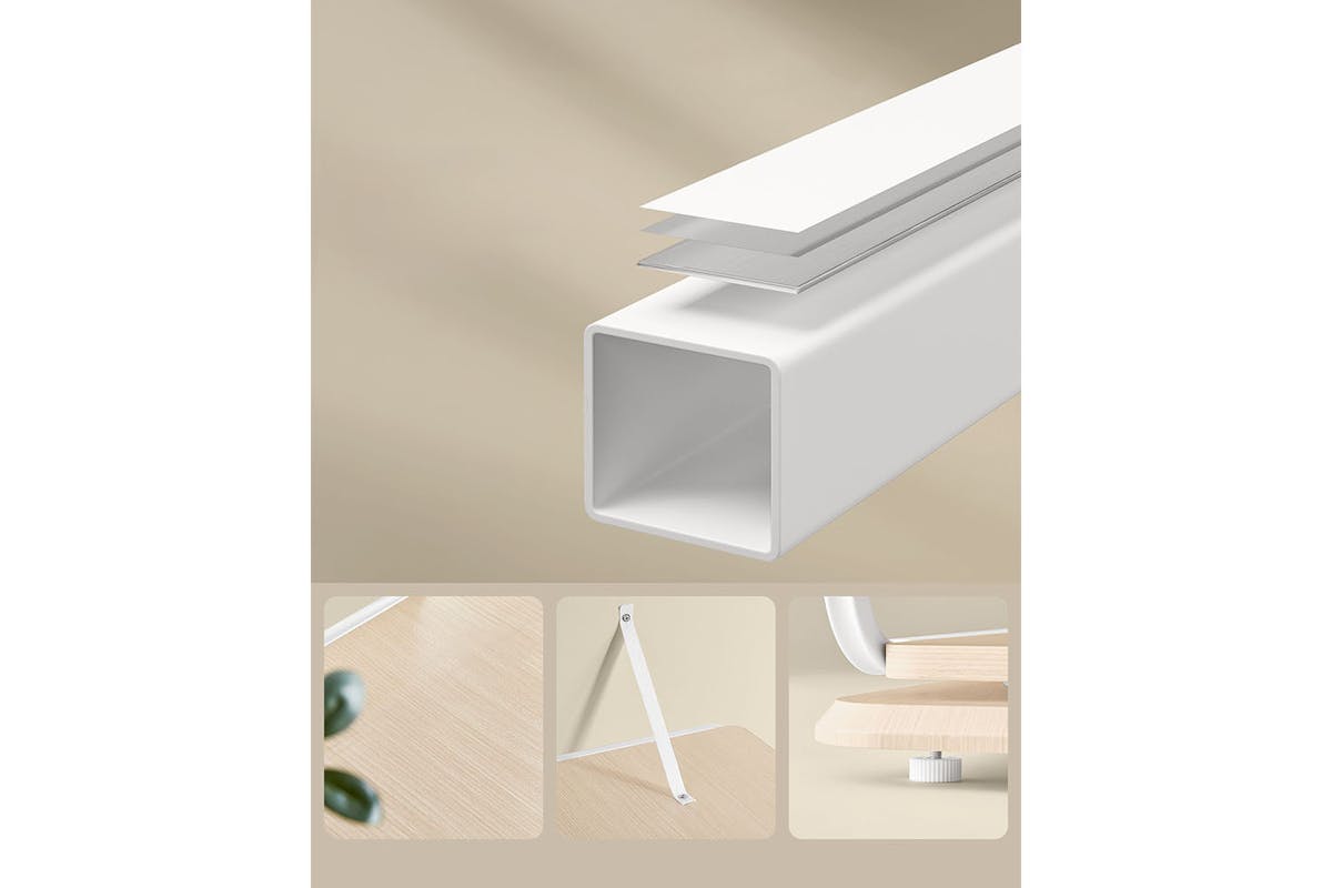 Vasagle Bookshelf with Bookends | 4 Shelves | Natural Beige/Cloud White-6