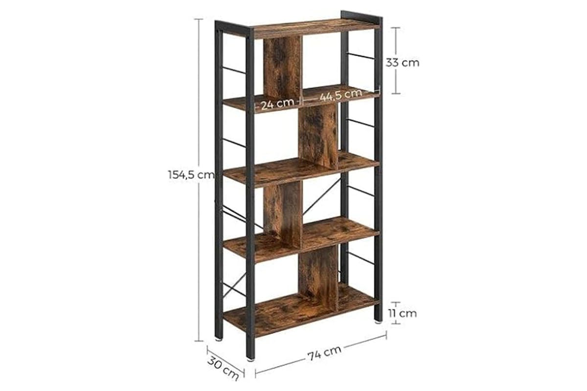 Vasagle Bookcase | 4 Shelves | Rustic Brown-7