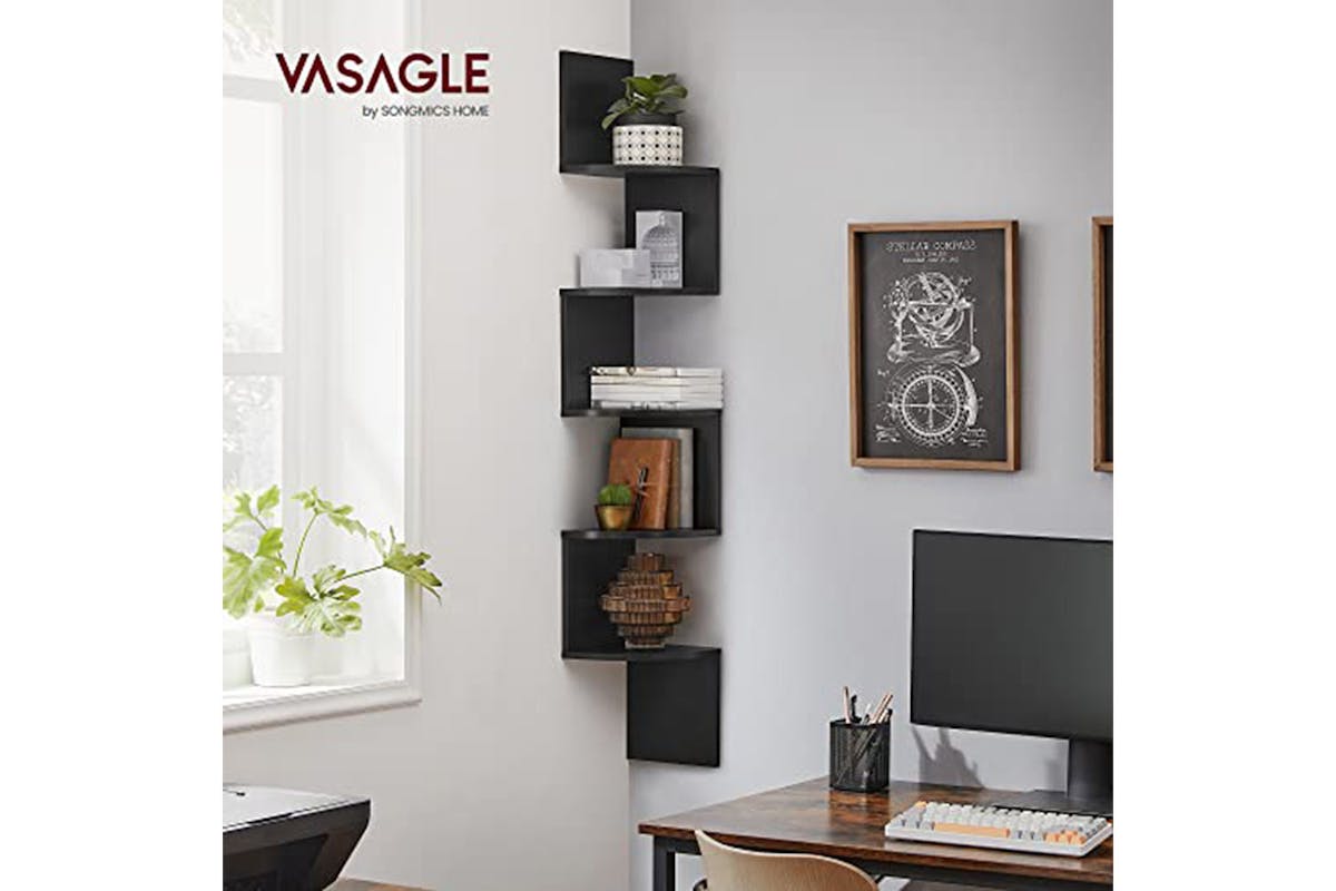 Vasagle Corner Bookcase Shelf | 5 Shelves | Black-3