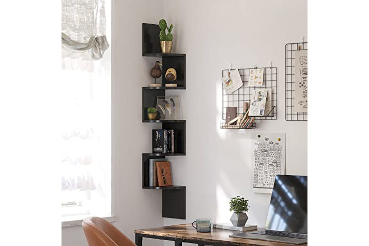 Vasagle Corner Bookcase Shelf | 5 Shelves | Black-2