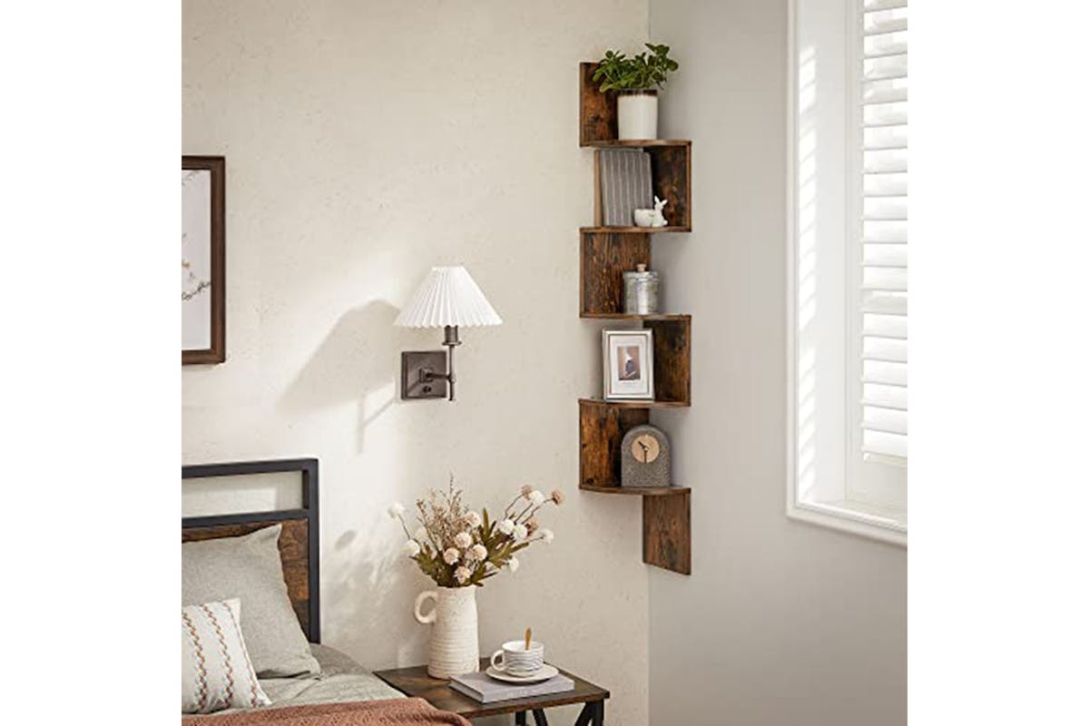 Vasagle Corner Bookcase | 5 Shelves | Rustic Brown-6