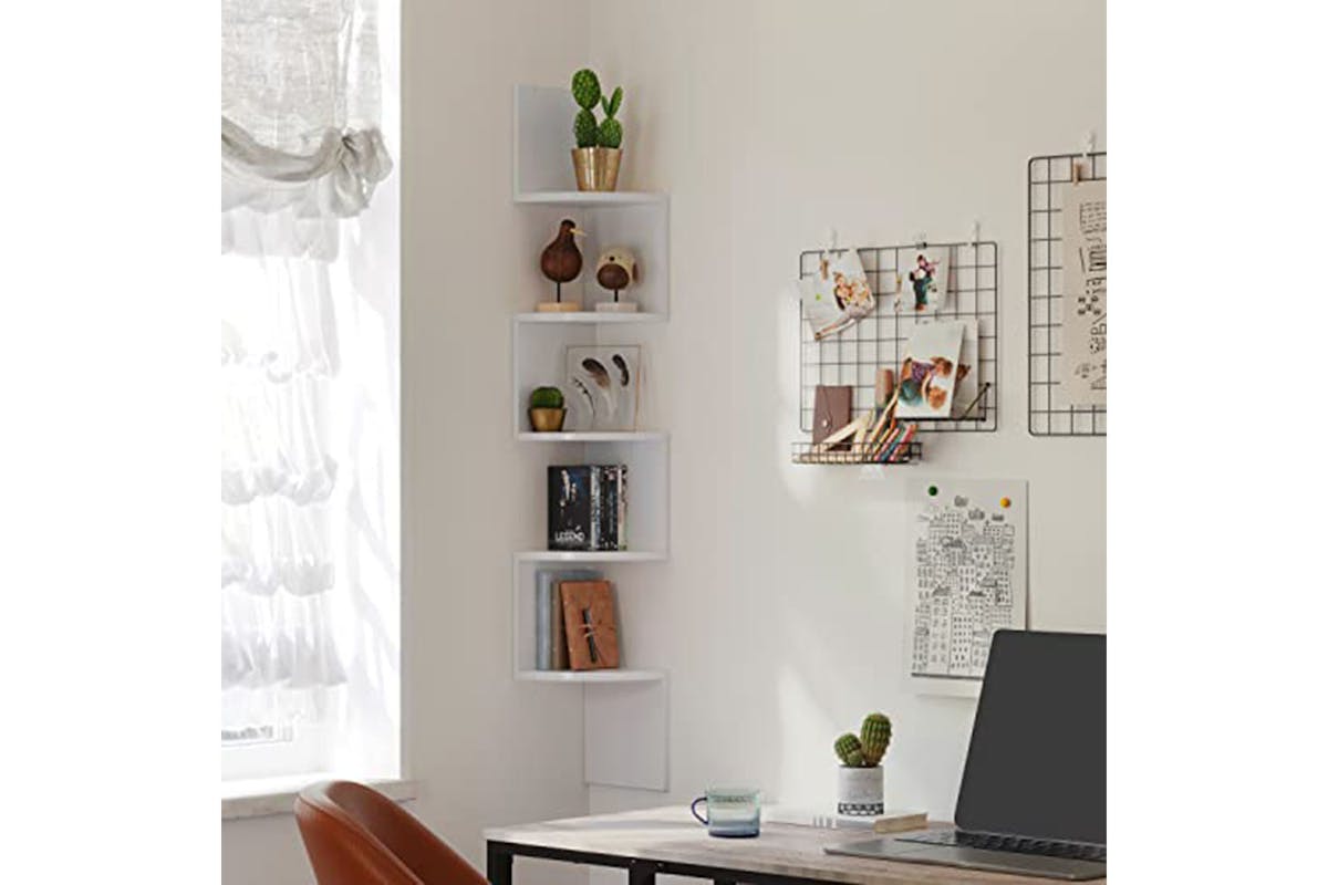 Vasagle Corner Bookcase Shelf | 5 Shelves | White-2