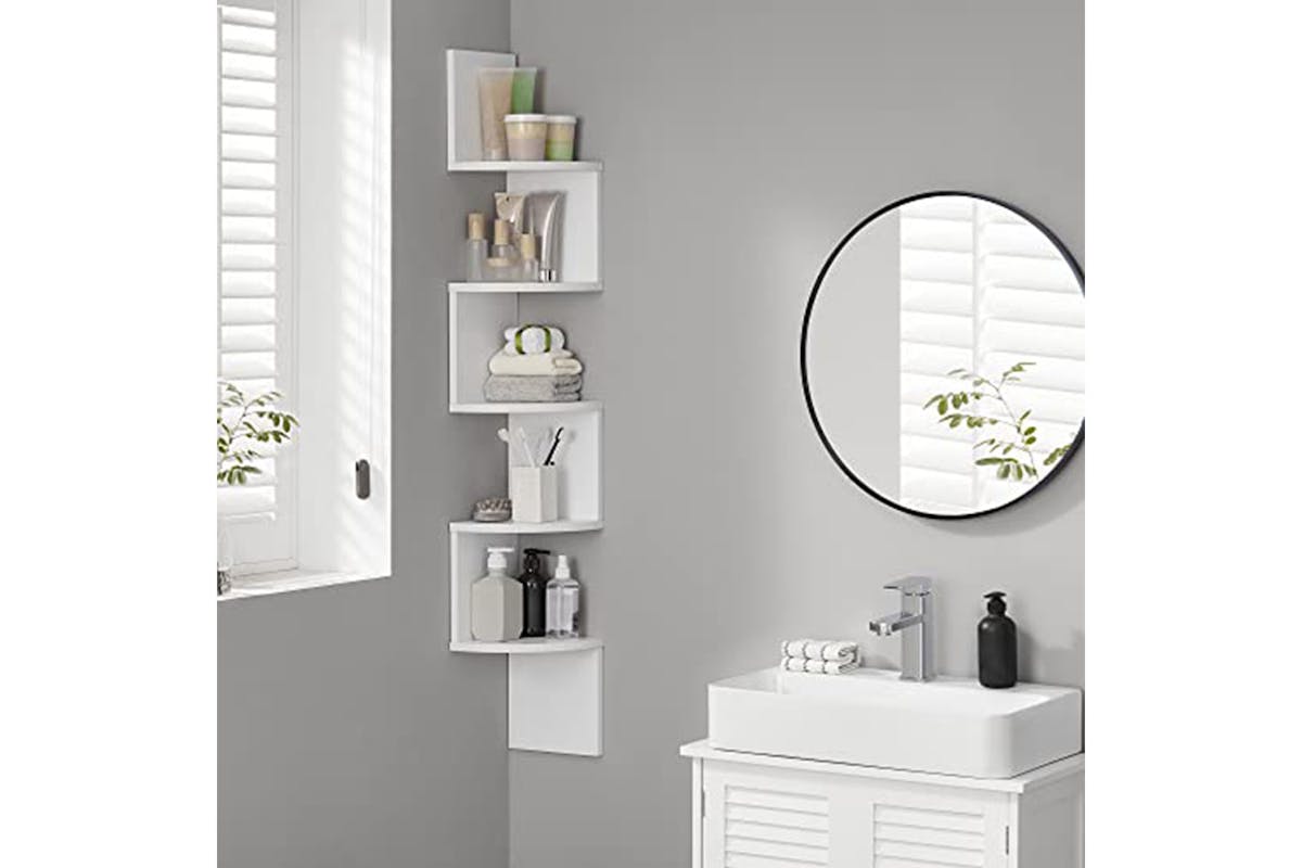 Vasagle Corner Bookcase Shelf | 5 Shelves | White-4