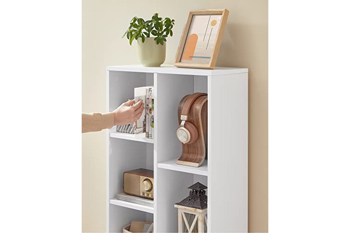 Vasagle Bookshelf with 7 Open Compartments | White-4