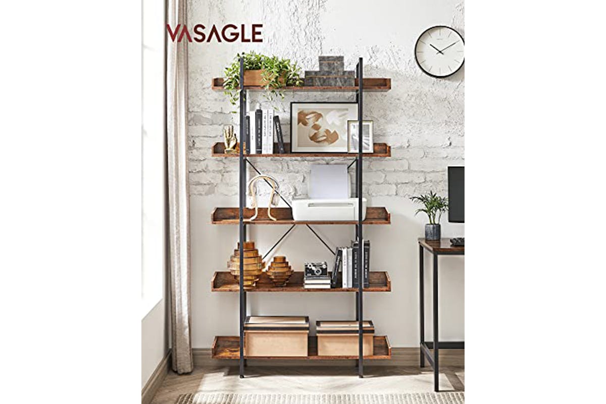 Vasagle Bookcase Shelf | 5 Shelves | Rustic Brown/Black-3