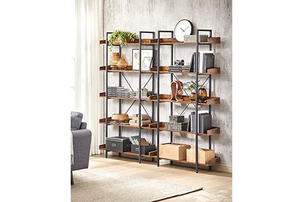Vasagle Bookcase Shelf | 5 Shelves | Rustic Brown/Black-2