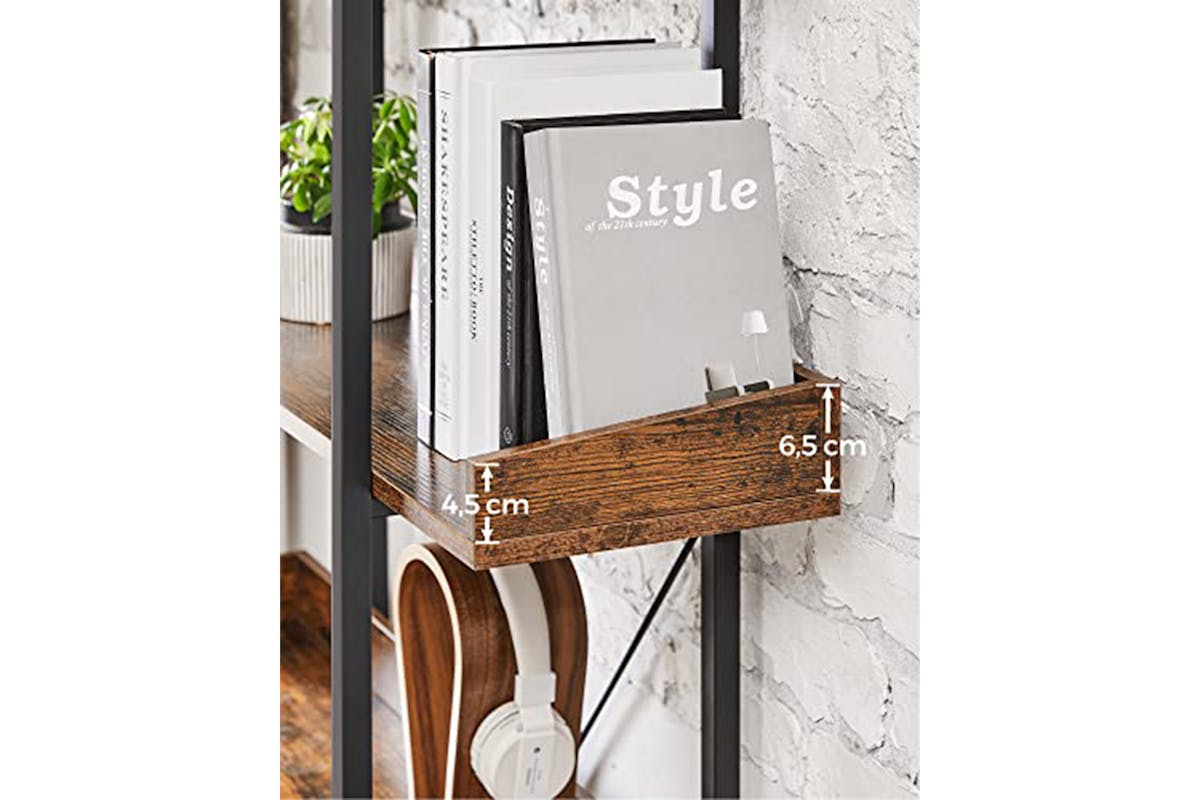 Vasagle Bookcase Shelf | 5 Shelves | Rustic Brown/Black-4