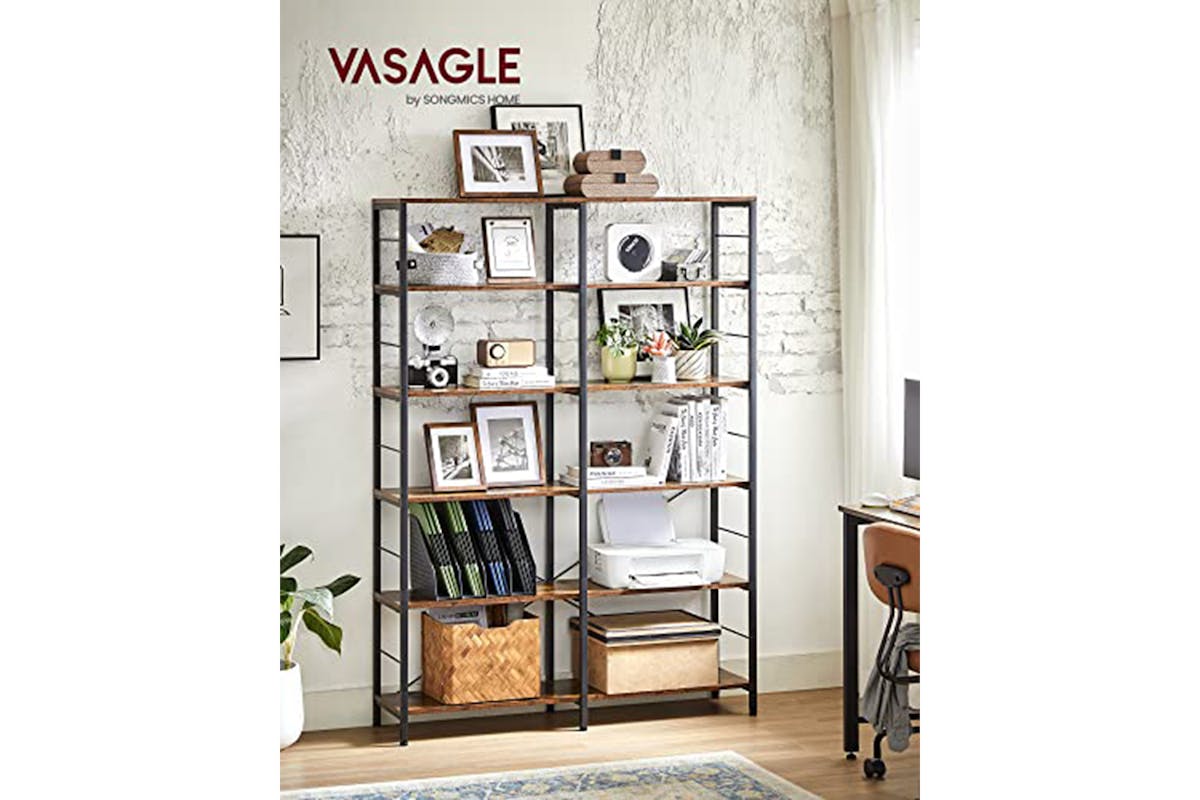 Vasagle Bookshelf | 6 Shelves | Vintage Brown/Black-3