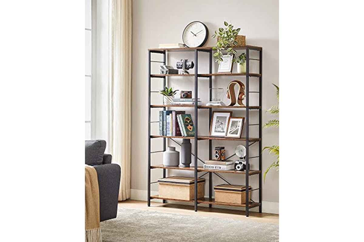 Vasagle Bookshelf | 6 Shelves | Vintage Brown/Black-2
